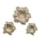 Set of 3 Gold Polystone Eclectic Floral Wall Decor, 17", 19", 26"